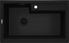 Мийка кухонна Deante Eridan, граніт, прямокутна, без крила, 800х500х214мм, чаша - 1, врізна, чорна