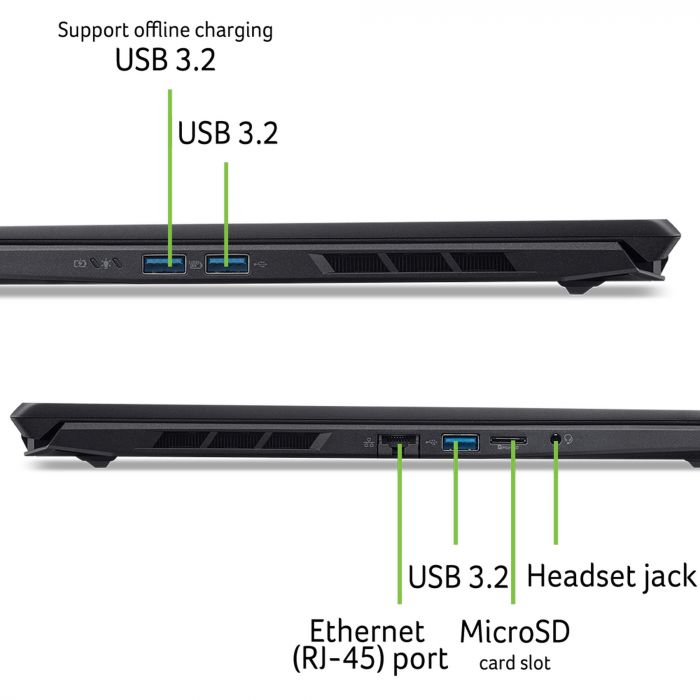 Ноутбук Acer Nitro V 16S ANV16S-71 16" WQXGA IPS, Intel 9-270H, 32GB, F1TB, NVD5070-8, Lin, чорний