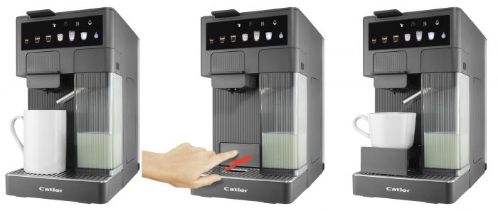 Кавоварка Catler капсульна Renzo 1.6л, капсули, мелена кава, сенсорне керування, автоматичний капучинатор, сірий Кавоварка Catler капсульна Renzo 1.6л, капсули, мелена кава, сенсорне керування, автоматичний капучинатор, сірий