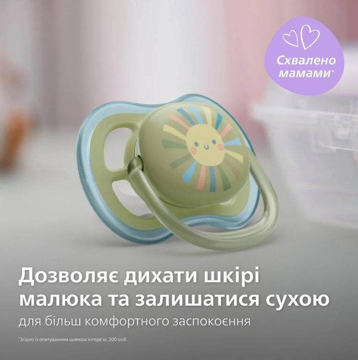 Набір пляшка для годування Avent Natural 125 мл, природній потік + Пустушка Ulta Air 0-6м Набір пляшка для годування Avent Natural 125 мл, природній потік + Пустушка Ulta Air 0-6м