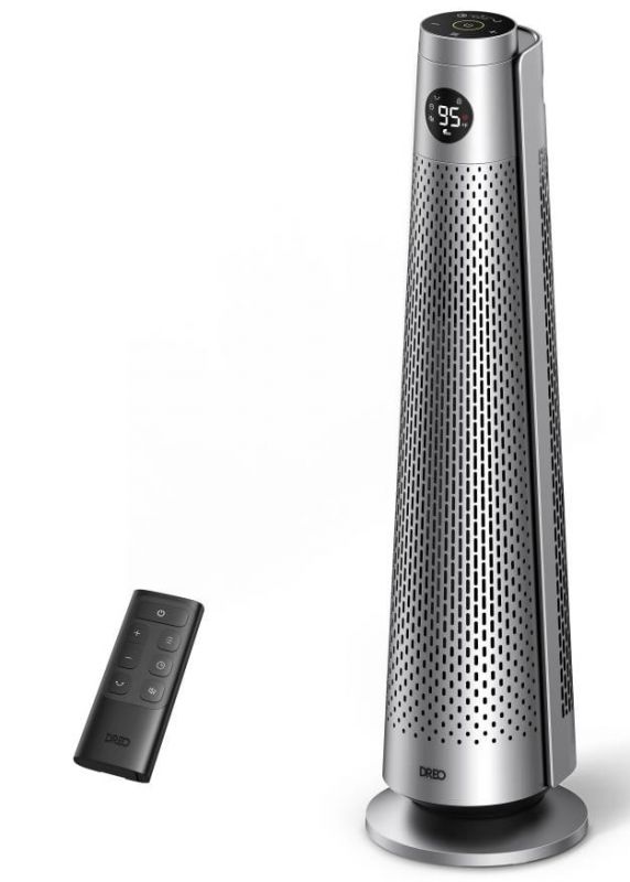 Тепловентилятор Dreo, 25м2, 2000Вт, електр. упр-ння, керамич.нагрів.елемент, пульт ДУ, 8 швидк. , срібний Тепловентилятор Dreo, 25м2, 2000Вт, електр. упр-ння, керамич.нагрів.елемент, пульт ДУ, 8 швидк. , срібний