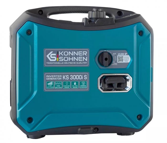 Генератор бензиновий інверторний Konner&Sohnen KS 3000i S 230В, 3-3.3кВт, ручний стартер, 23кг Генератор бензиновий інверторний Konner&Sohnen KS 3000i S 230В, 3-3.3кВт, ручний стартер, 23кг