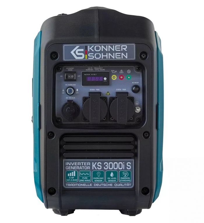 Генератор бензиновий інверторний Konner&Sohnen KS 3000i S 230В, 3-3.3кВт, ручний стартер, 23кг Генератор бензиновий інверторний Konner&Sohnen KS 3000i S 230В, 3-3.3кВт, ручний стартер, 23кг