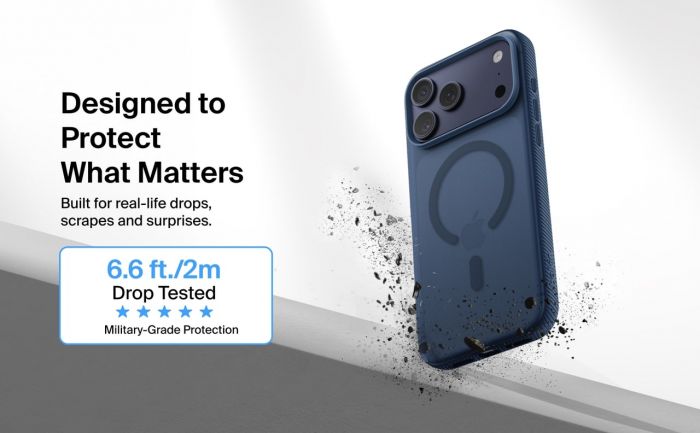 Чохол Belkin для iPhone 17 Pro Max, Magnetic Protective Grip, Navy