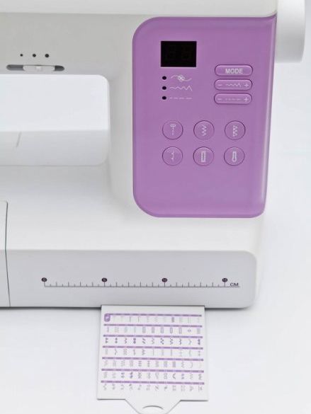 Швейна машина МINERVA DecorMaster , комп'ютерна, 70Вт, 80 шв.оп., петля автомат, білий +фіолетовий