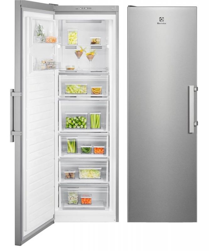 Морозильна камера Electrolux, 186x60х65, 278л, E, NF, інв., нерж