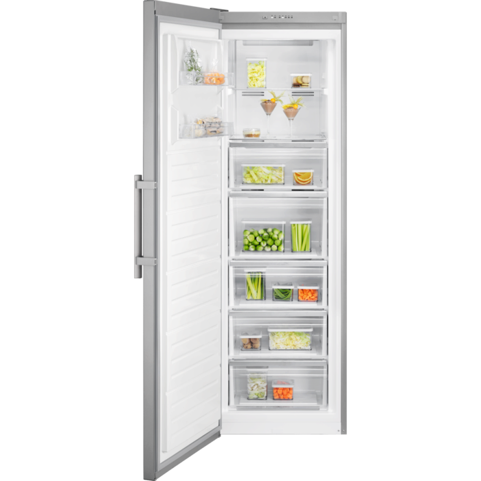 Морозильна камера Electrolux, 186x60х65, 278л, E, NF, інв., нерж