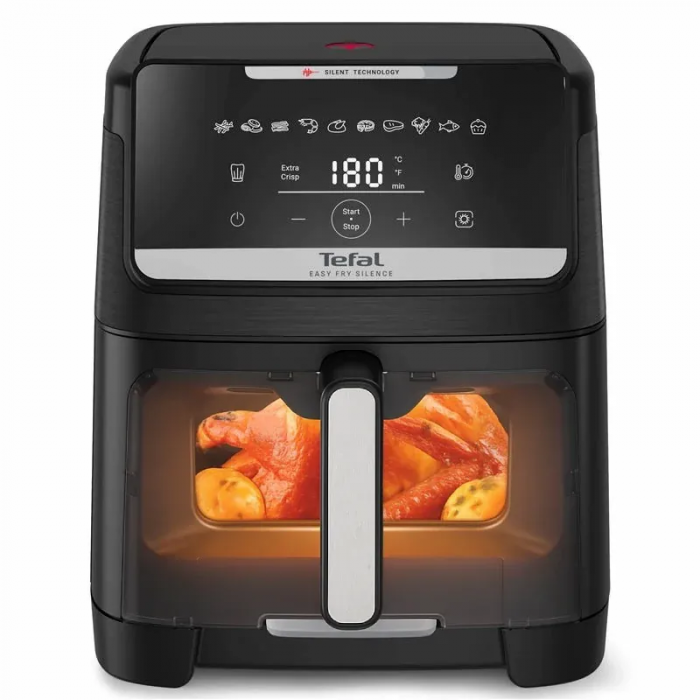 Мультипіч Tefal Easy Fry Silence XXL, 1800Вт, чаша-7л, сенсорне керув., 10 програм, з віконцем, пластик, чорний