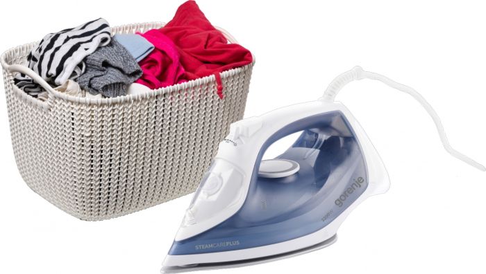 Праска Gorenje, 2200Вт, 450мл, паровий удар -35гр, постійна пара - 160гр, автовимкнення, керам. підошва, голубий