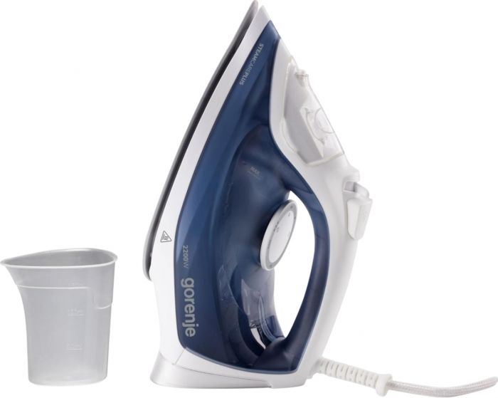 Праска Gorenje, 2200Вт, 450мл, паровий удар -35гр, постійна пара - 160гр, автовимкнення, керам. підошва, голубий