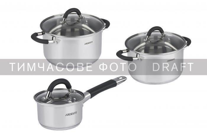 Набір посуду ARDESTO Gemini Salerno, 6 предметів, нержавіюча сталь, силікон