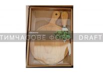 Набір для подачі сиру Ardesto Midori, 2 предмети, 19.5х14х0.8см, бамбук, нержавіюча сталь