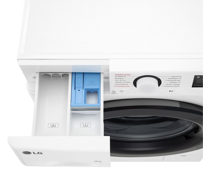 Пральна машина LG фронтальна, 8кг, 1200, A, 48см, дисплей, пара, інвертор, білий