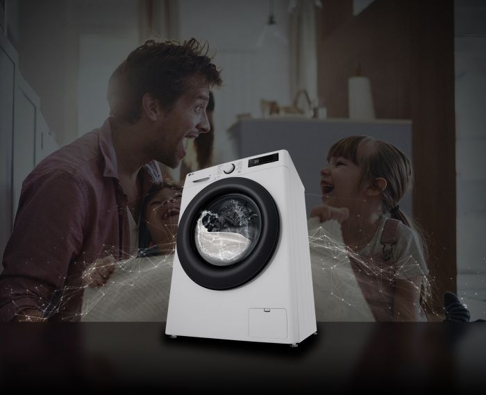 Пральна машина LG фронтальна, 9кг, 1200, A, 48см, дисплей, пара, інвертор, білий