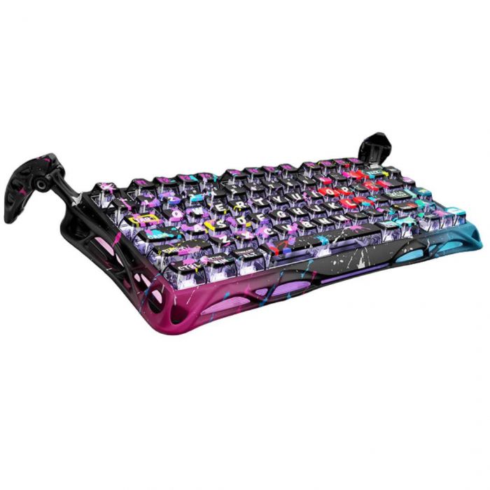 Клавіатура механічна GravaStar Mercury V75 Pro 80keys, Magnetic Jade Gaming, 8K, USB-A, RGB, Neon Graffiti