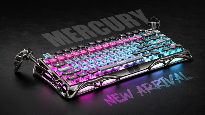 Клавіатура механічна GravaStar Mercury V75 Pro 80keys, Magnetic Jade Gaming, 8K, USB-A, RGB, Cyberpunk