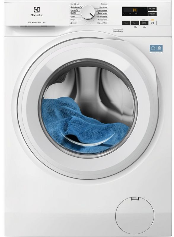 Пральна машина Electrolux фронтальна, 8кг, 1400, A, 58см, дисплей, інвертор, білий