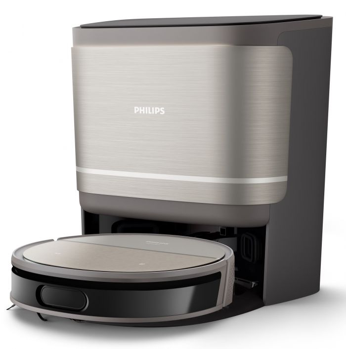 Робот-пилосос Philips Series 9000, h=9.8см, вологе прибирання, конт пил -0.21л, вода -0.22л, автон. робота до 280хв, EPA 11, чорний-металік