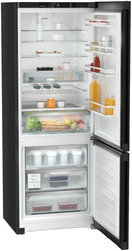 Холодильник Liebherr з нижн. мороз., 201.5x74.7х67.5, холод.відд.-346л, мороз.відд.-128л, 2дв., A++, NF, диспл внутр., чорний