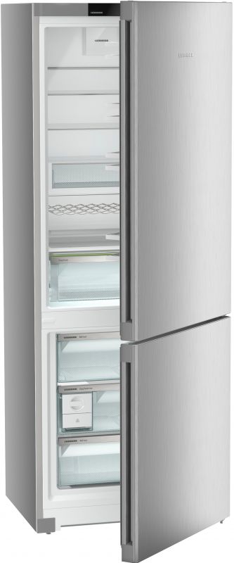 Холодильник Liebherr з нижн. мороз., 201.5x74.7х67.5, холод.відд.-346л, мороз.відд.-128л, 2дв., A++, NF, диспл внутр., сірий