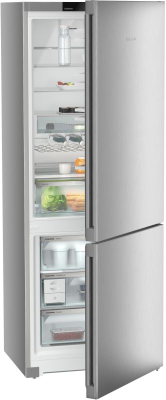 Холодильник Liebherr з нижн. мороз., 201.5x74.7х67.5, холод.відд.-346л, мороз.відд.-128л, 2дв., A++, NF, диспл внутр., сірий