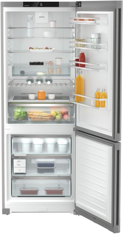 Холодильник Liebherr з нижн. мороз., 201.5x74.7х67.5, холод.відд.-346л, мороз.відд.-128л, 2дв., A++, NF, диспл внутр., сірий