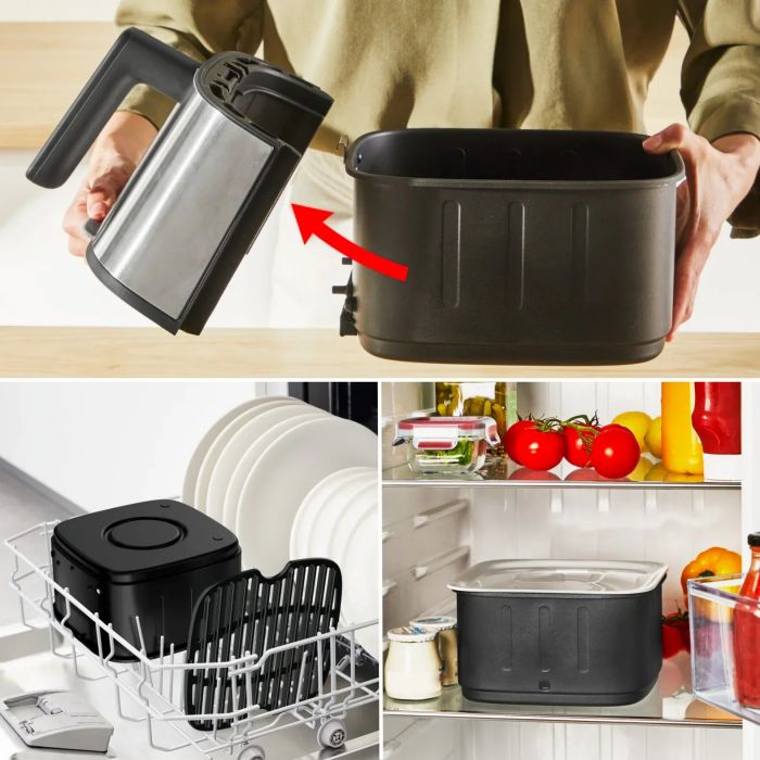 Мультипіч Tefal Easy Fry Silence Smart, 1670Вт, чаша-5л, сенсорне керув., 55 програм, пластик, сірий