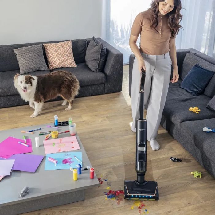 Пилосос Rowenta безпровідний миючий X-Clean 7, 250Вт, конт пил -0.5л, конт для води-0.65л, автон. робота до 50хв, вага-4.2кг, НЕРА, чорний