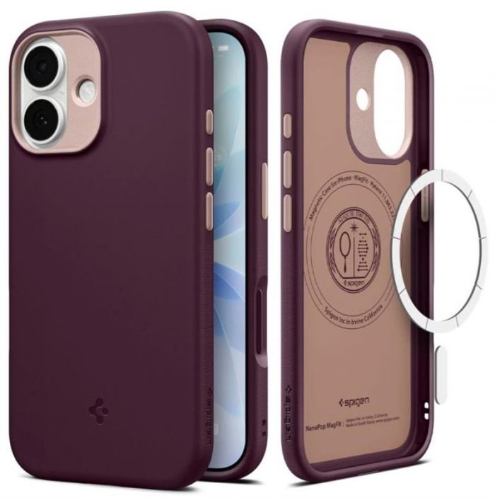 Чохол Spigen для iPhone 17, Nano Pop MagFit, Burgundy Bean