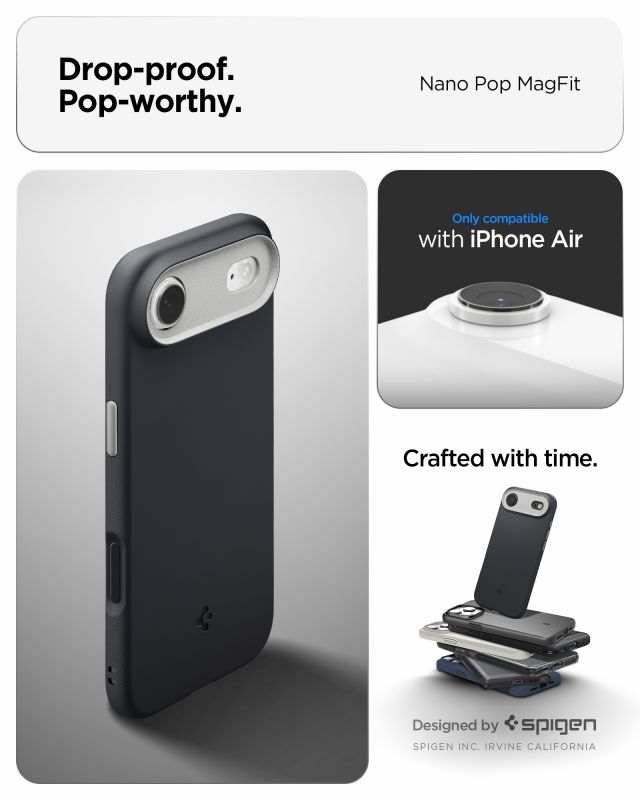 Чохол Spigen для iPhone 17 Air, Nano Pop MagFit, Black Sesame