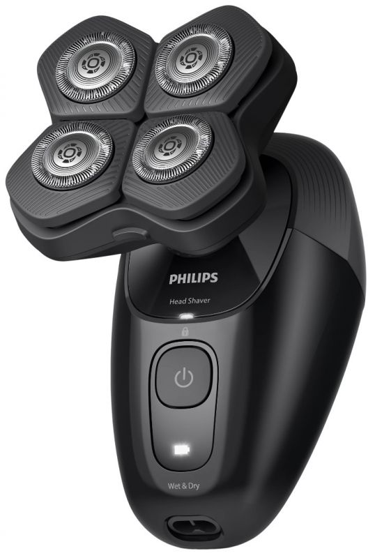 Бритва електр. для голови  Philips роторна Pro Series 5000, бритв.головок-4, Li-Ion, сух.+волог., чорний