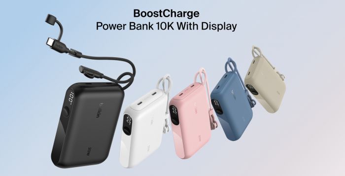 Акумулятор портативний літій-іонний Power Bank Belkin 10000мА·год, 20Вт, з дисплеєм, чорний