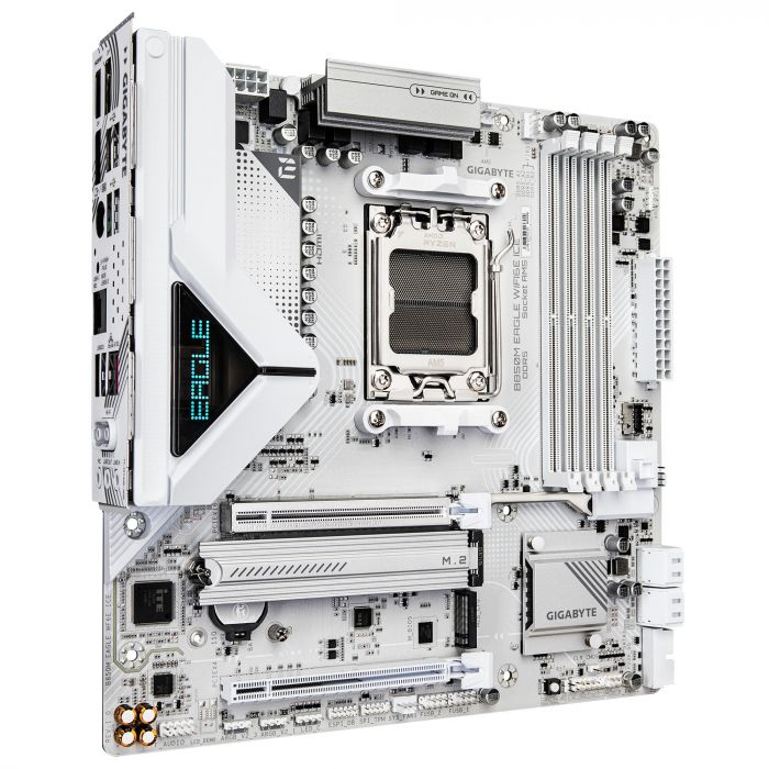Материнська плата GIGABYTE B850M EAGLE WF6E ICE sAM5 B850 4xDDR5 M.2 Wi-Fi BT HDMI DP mATX