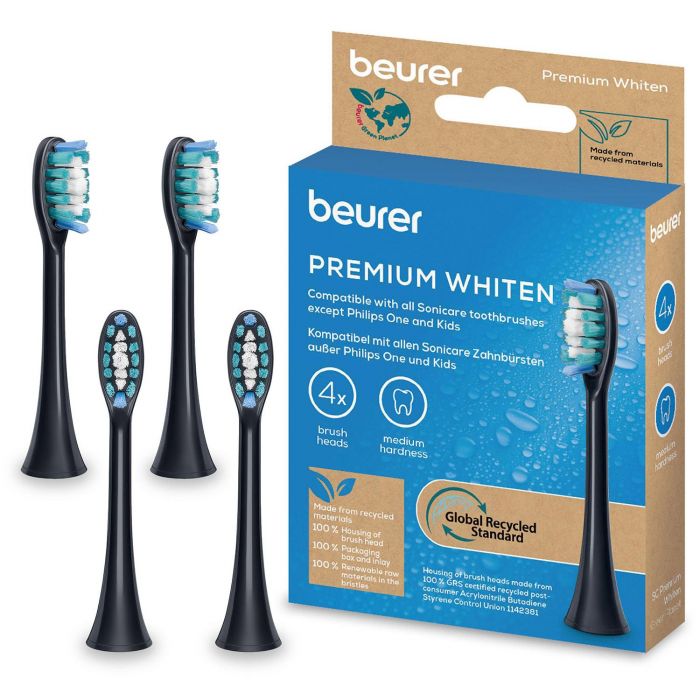 Насадки для зубних щіток Beurer SC 30/50 Premium Whiten, для відбілювання, 4 шт в комплекті, чорні