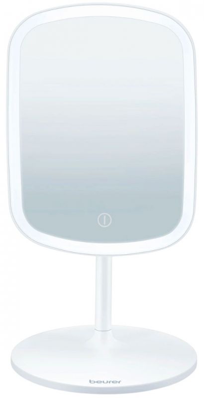 Дзеркало косметичне Beurer настільне, прямокутне, 15х21см, USB-C зарядка, підсвічування, білий