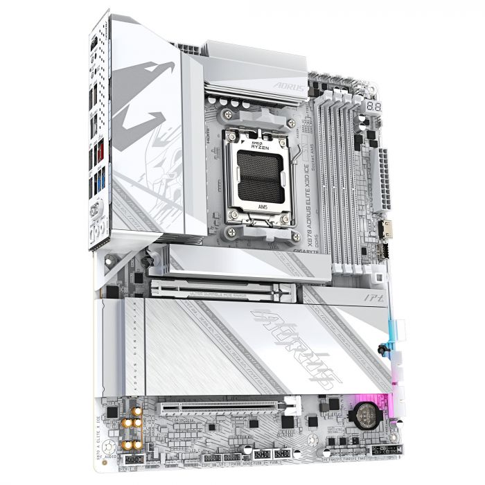 Материнська плата GIGABYTE X870 A ELITE X3D ICE sAM5 X870 4xDDR5 M.2 Wi-Fi BT HDMI DP ATX