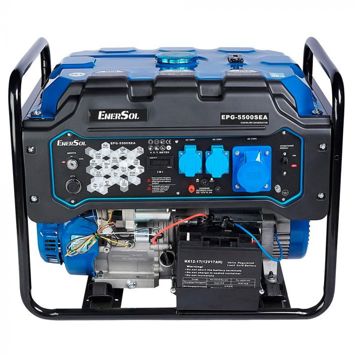 Генератор бензиновий EnerSol 230В 5/5.5кВт електростартер двигун EnerSol ES-390G 78.4кг