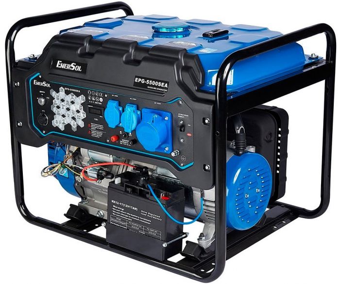 Генератор бензиновий EnerSol 230В 5/5.5кВт електростартер двигун EnerSol ES-390G 78.4кг