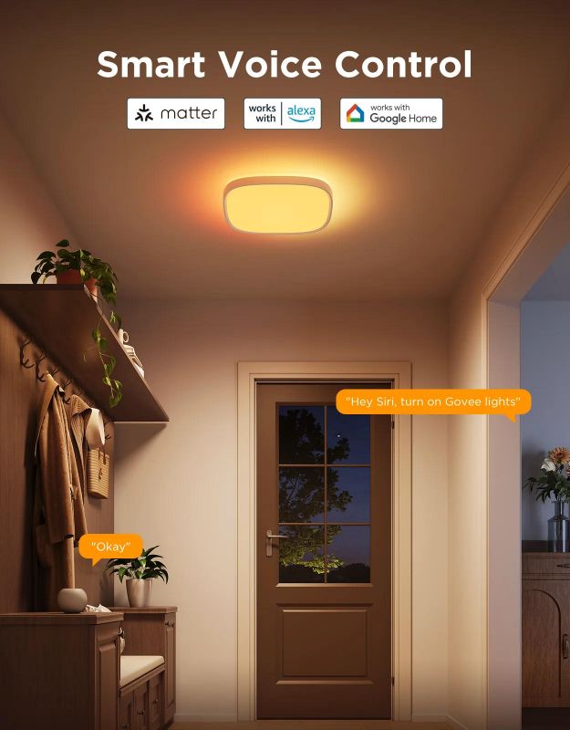 Потолочний світильник Govee H60A4 30cm Smart Square Ceiling Light, RGBWW + RGBIC, WI-FI/Bluetooth, білий