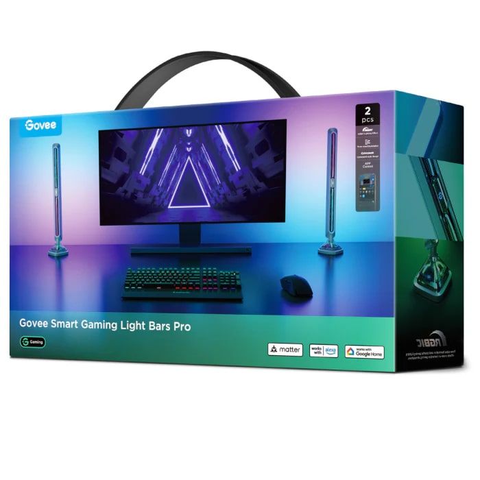 Набір адаптивного підсвічування Govee H6048 Govee Gaming Light Bars Pro, RGBIC, WI-FI/Bluetooth, чорний