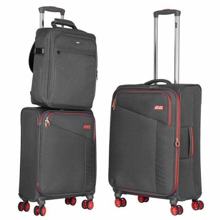 Рюкзак дорожній 2Е Trek, Cabin size, поліестр, EXP, 17/23л, з відсіком для ноутбука 16", сірий