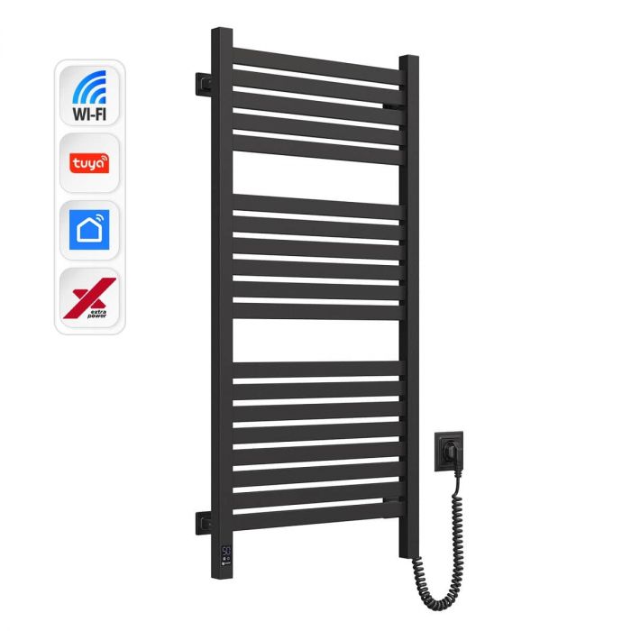 Рушникосушка Navin електрична Авангард Х, 1000х480х71мм, Wi-Fi, сталь, чорний муар, праве підключення