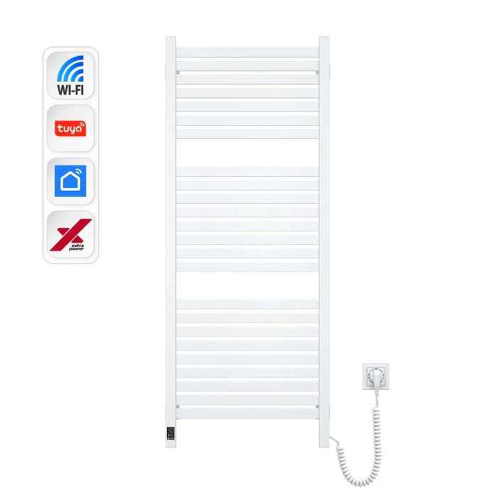 Рушникосушка Navin електрична Авангард Х, 1200х480х71мм, Wi-Fi, сталь, білий, праве підключення