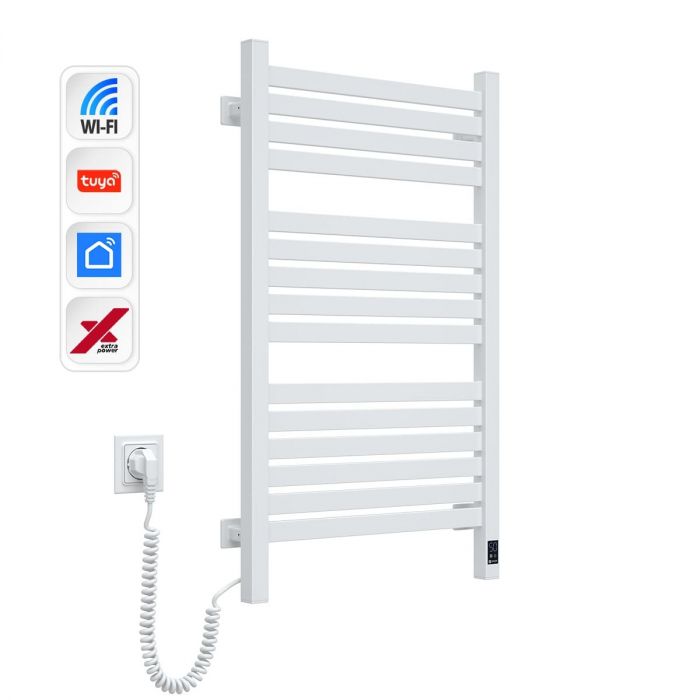 Рушникосушка Navin електрична Авангард Х, 800х480х71мм, Wi-Fi, сталь, білий, ліве підключення