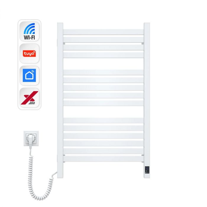 Рушникосушка Navin електрична Авангард Х, 800х480х71мм, Wi-Fi, сталь, білий, ліве підключення