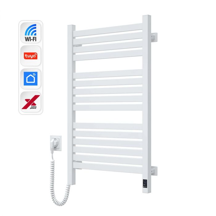 Рушникосушка Navin електрична Авангард Х, 800х480х71мм, Wi-Fi, сталь, білий, ліве підключення