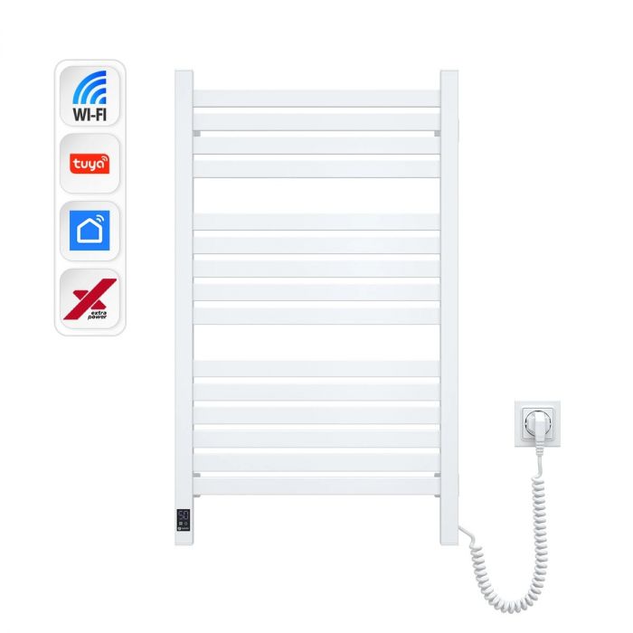 Рушникосушка Navin електрична Авангард Х, 800х480х71мм, Wi-Fi, сталь, білий, праве підключення
