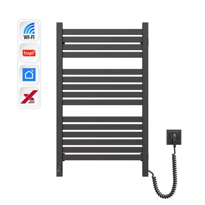 Рушникосушка Navin електрична Авангард Х, 800х480х71мм, Wi-Fi, сталь, чорний муар, праве підключення