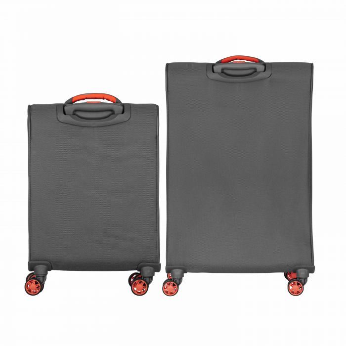 Набір валіз 2E, Trek, (M+S), TSA, 4 колеса, + 2 рюкзаки Cabin (2E-BPET-CABIN-GR), поліестр, сірий