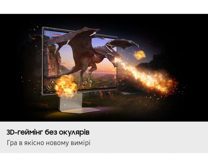 Монітор Samsung 27" Odyssey 3D G90XF HDMI, DP, USB, MM, IPS, 3840x2160, 165Hz, 1ms